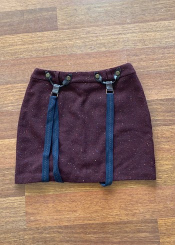 Koton Bordo Kaplamalı Kadın Mini Etek