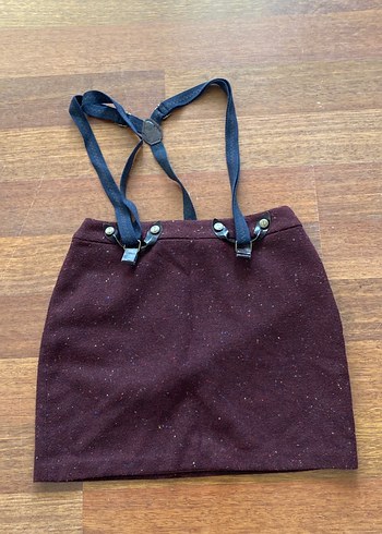 34 Beden Bordo Kaplamalı Kadın Mini Etek