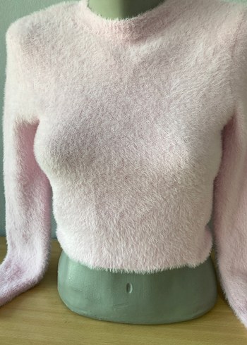 s Beden pembe Renk Pembe Mini Triko Kadın Kazak