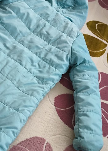 Mavi Kapüşonlu Kışlık Mont 9/10 yaş - Görsel 5