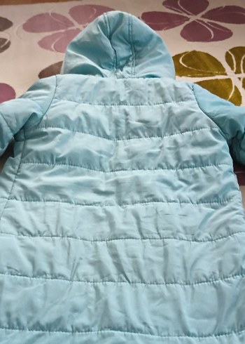 Mavi Kapüşonlu Kışlık Mont 9/10 yaş - Görsel 4
