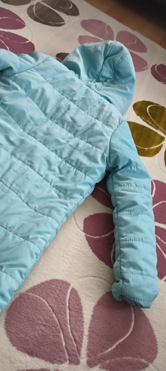 Mavi Kapüşonlu Kışlık Mont 9/10 yaş - Görsel 5