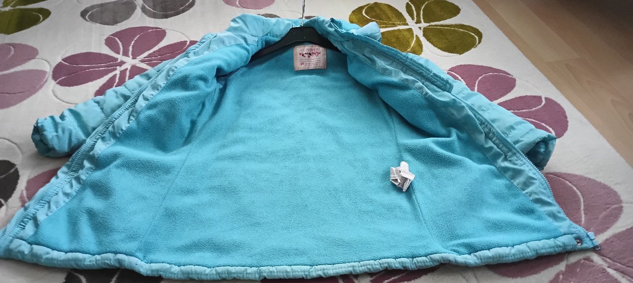 Mavi Kapüşonlu Kışlık Mont 9/10 yaş - Görsel 2