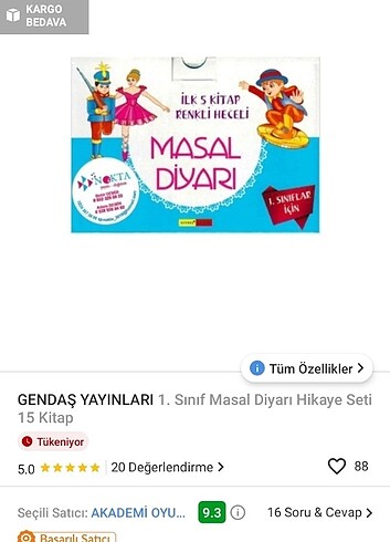 Diğer 1. sınıf masal kitabı 