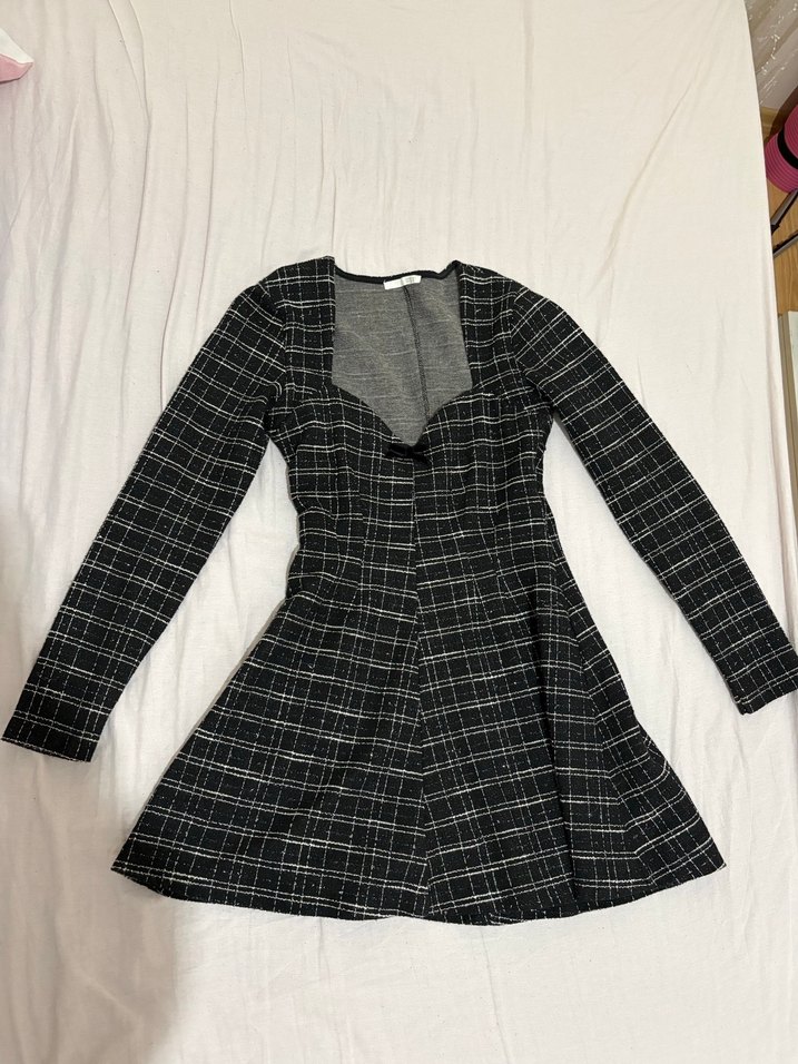 Parisian Siyah Kareli Mini Elbise - Görsel 3