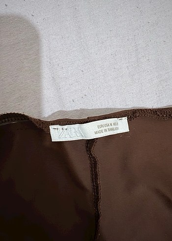 Kahverengi Saten Midi Elbise - Görsel 5