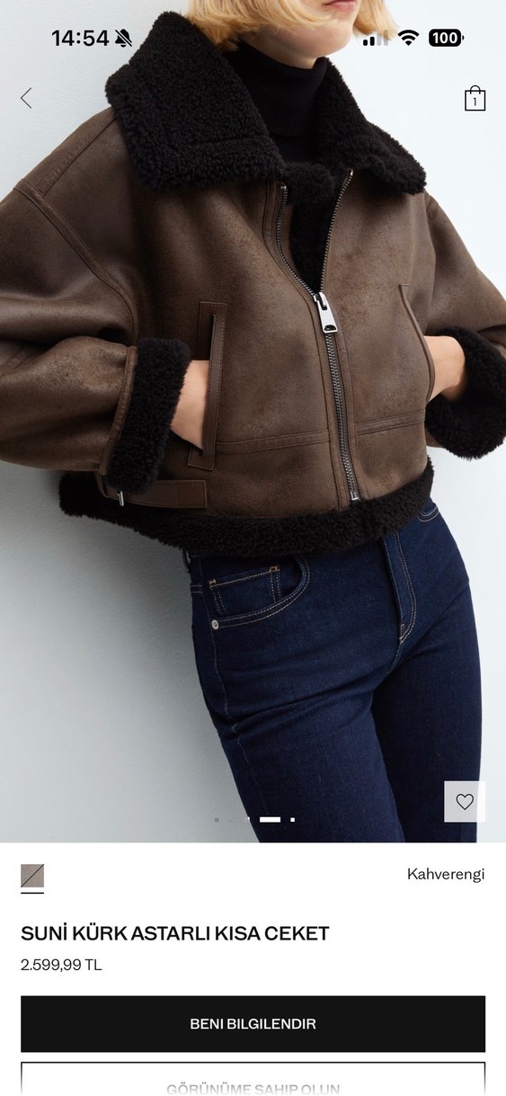 Kahverengi Kürklü Deri Kadın Ceket - Görsel 2