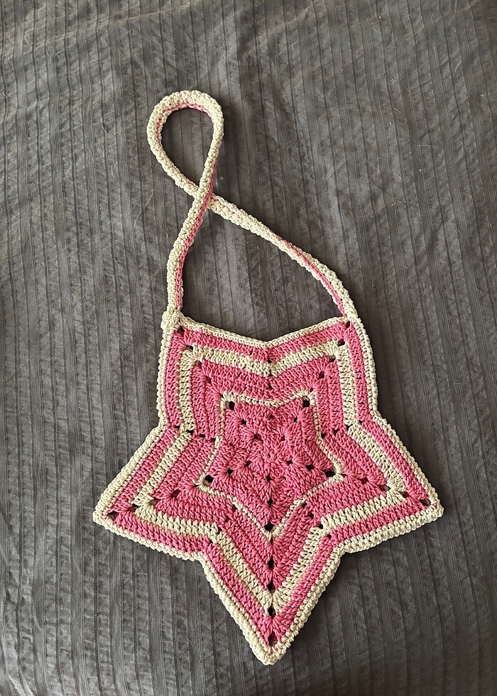 Tığ işi Makrome Yıldız Çanta - Görsel 3