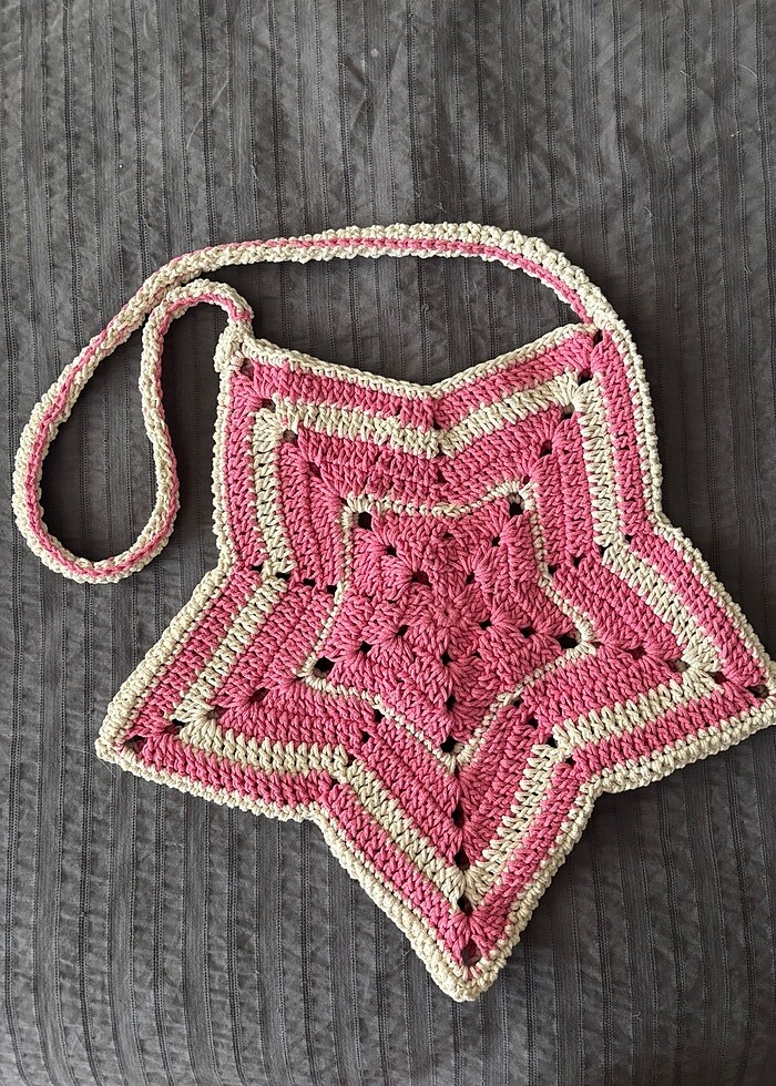 Tığ işi Makrome Yıldız Çanta - Görsel 2