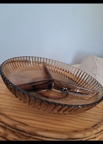 Vintage France Veropa Kristal Bölmeli Sunumluk 19 cm.