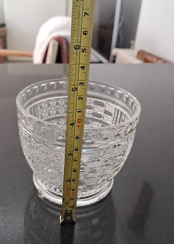  Beden beyaz Renk Vintage Desenli Kesme Cam Şekerlik