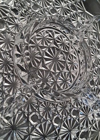 Vintage Avrupa 5 Bölmeli Cam Sunum Tabağı. 25 cm - Görsel 7