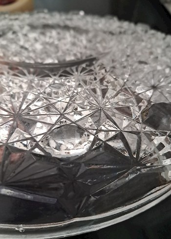 Vintage Avrupa 5 Bölmeli Cam Sunum Tabağı. 25 cm - Görsel 9