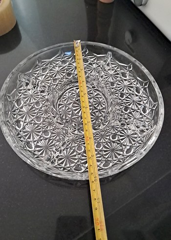 Vintage Avrupa 5 Bölmeli Cam Sunum Tabağı. 25 cm - Görsel 4