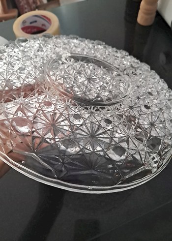 Vintage Avrupa 5 Bölmeli Cam Sunum Tabağı. 25 cm - Görsel 8