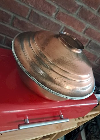 Beden turuncu Renk Vintage Bakır Yemek Tenceresi