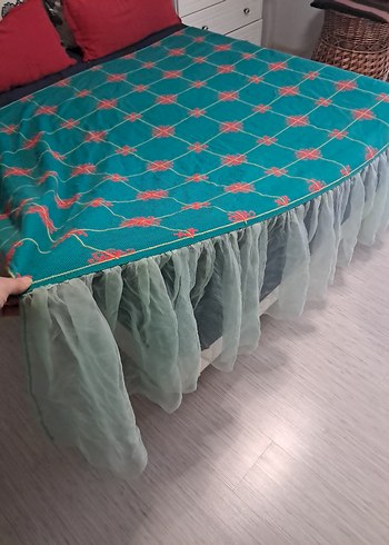 Vintage Etamin İşleme Örtü 1.95x 130 cm. - Görsel 4