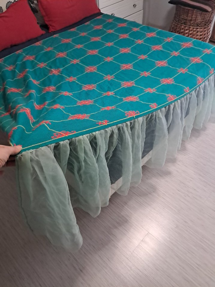 Vintage Etamin İşleme Örtü 1.95x 130 cm. - Görsel 4