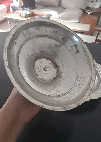 Vintage Bakır Kırpıkli Pilavlik 24 cm çapinda - Görsel 2