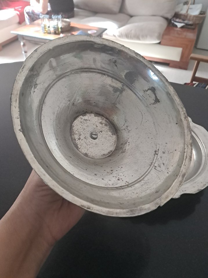 Vintage Bakır Kırpıkli Pilavlik 24 cm çapinda - Görsel 2
