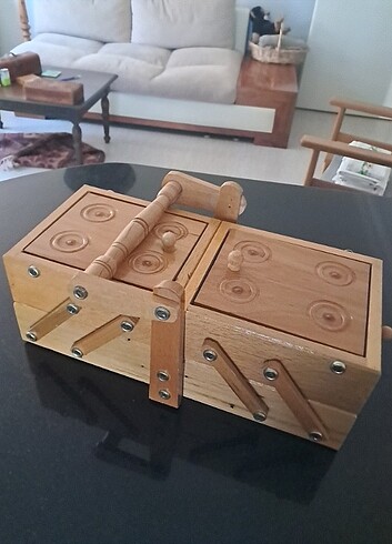 Vintage Ahşap Katlanır Dikiş Kt.30x13x11