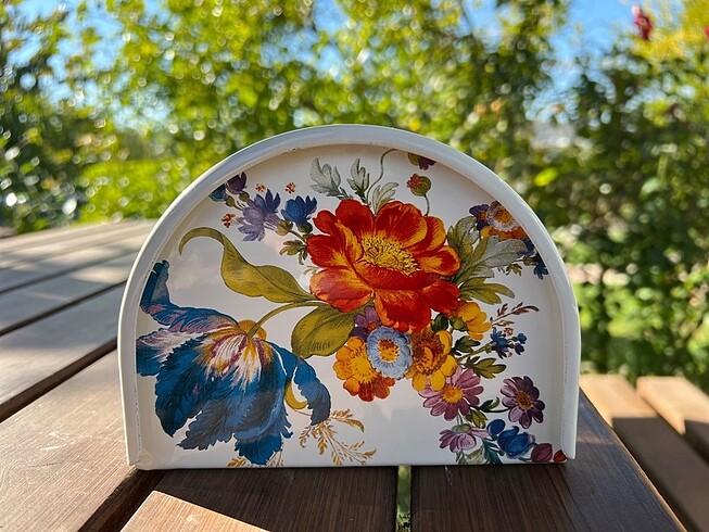 DEFOLU Mackenzie Childs Napkin Holder White Flower Market