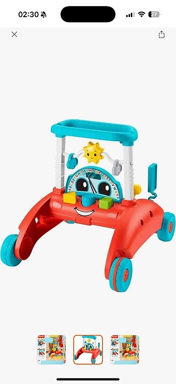 Fisher Price Ilk Arabam Cift Yonlu Yurume Arkadasi