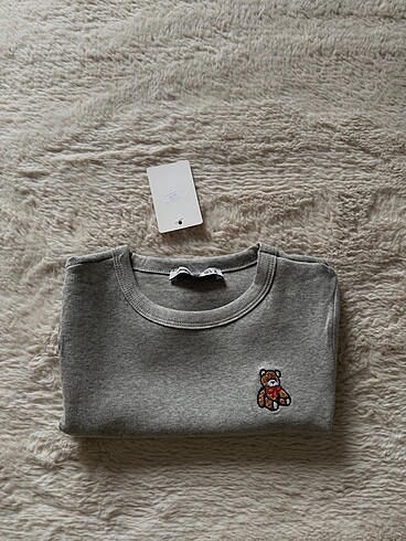 m Beden gri Renk Teddy bear crop