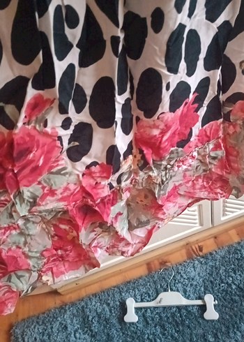 Batik Pembe Desenli Uzun Bohem Elbise