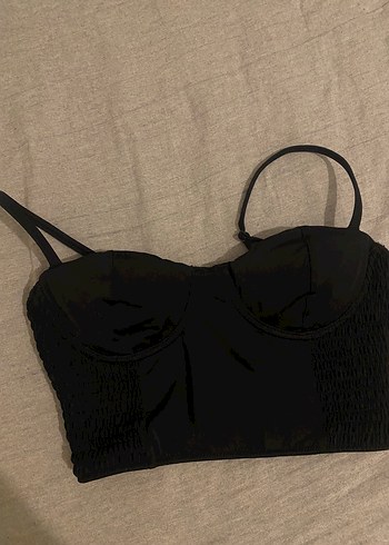 Mavi Siyah Crop Bustiyer