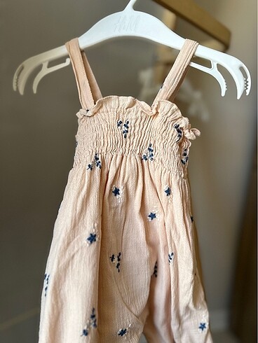 Zara çiçek işlemeli salopet - tulum 3-6 ay