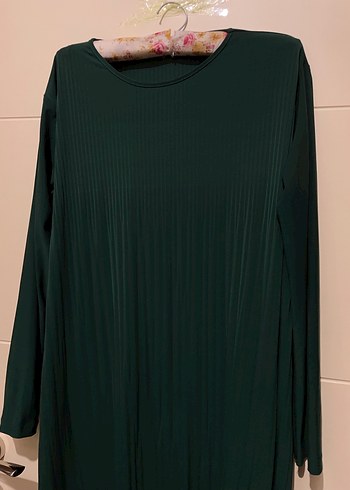 Kadın Yeşil Uzun Kollu Piliseli Tunik - Görsel 2