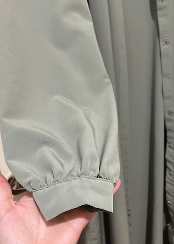 Gri Uzun Kollu Salaş Kadın Elbise - Görsel 3