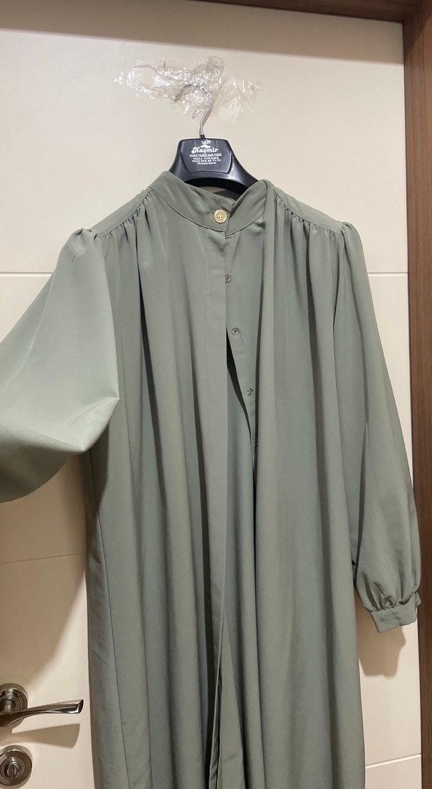 Gri Uzun Kollu Salaş Kadın Elbise - Görsel 2