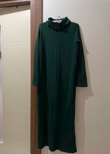 Yeşil Uzun Kollu Salaş Kadın Elbise sifirdir - Görsel 3