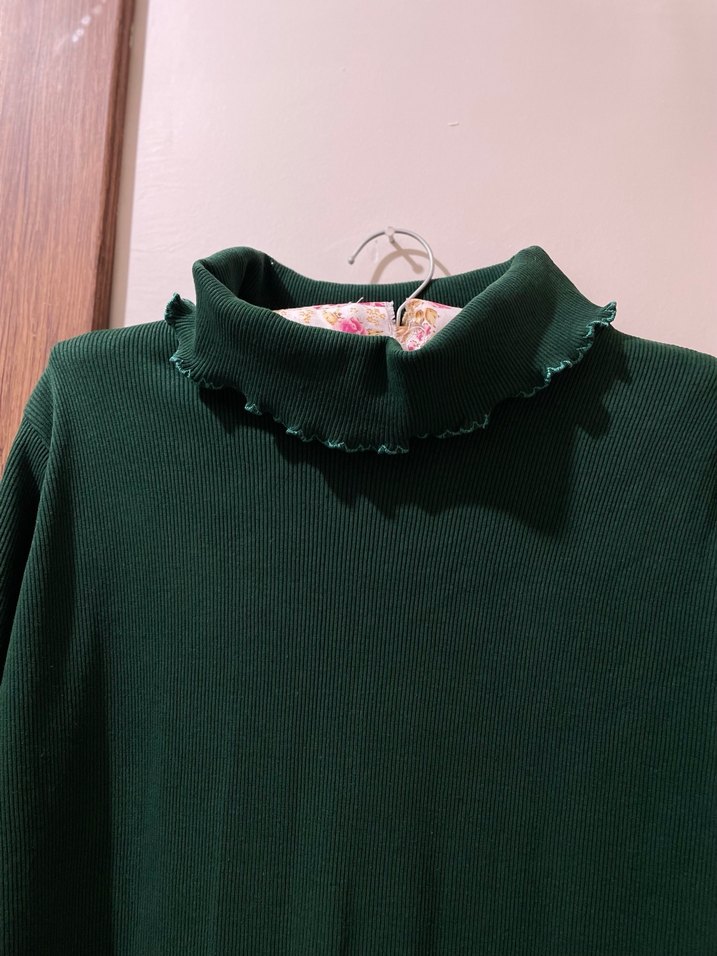 Yeşil Uzun Kollu Salaş Kadın Elbise sifirdir - Görsel 4