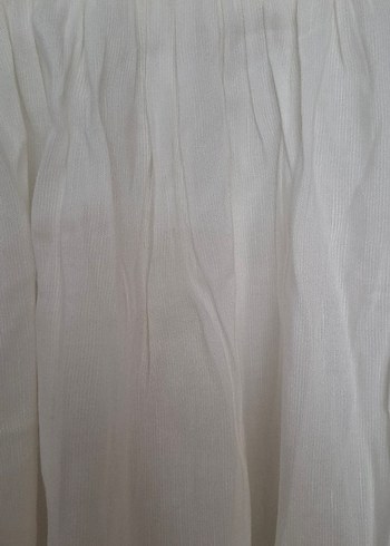 Beyaz Keten Bohem Uzun Elbise - Görsel 4