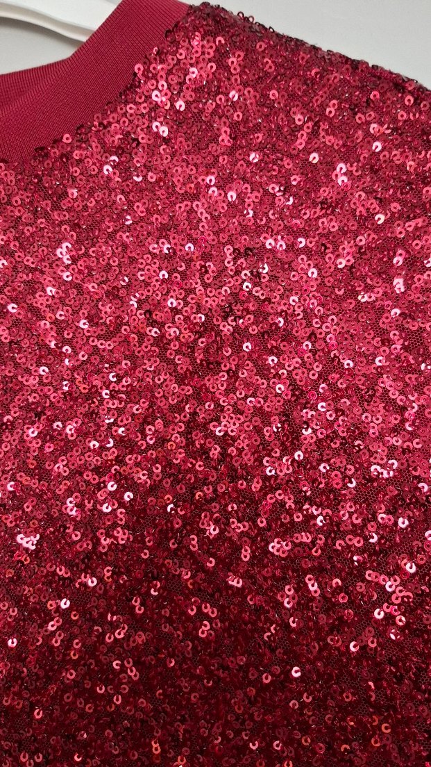 Kısa Kollu Kırmızı Parlak Midi Abiye Elbise - Görsel 2