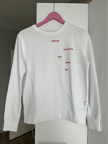 Another Label New Amsterdam Beyaz Kapüşonsuz Sweatshirt