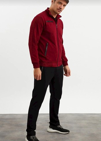 Sıfır Etiketli Erkek Eşofman Takımı  Bordo  Büyük Beden 3XL - Görsel 2