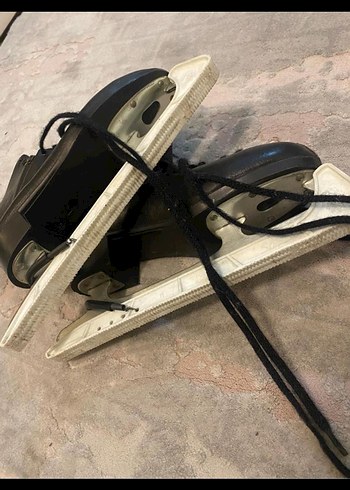 Deri Siyah Bağcıklı Korumalı Buz Pateni - Görsel 2