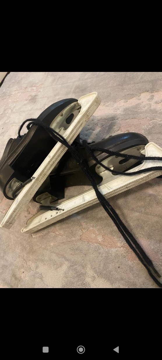 Deri Siyah Bağcıklı Korumalı Buz Pateni - Görsel 2