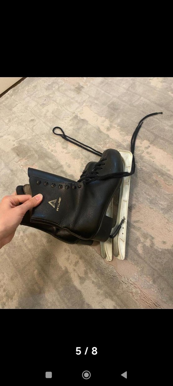 Deri Siyah Bağcıklı Korumalı Buz Pateni - Görsel 3