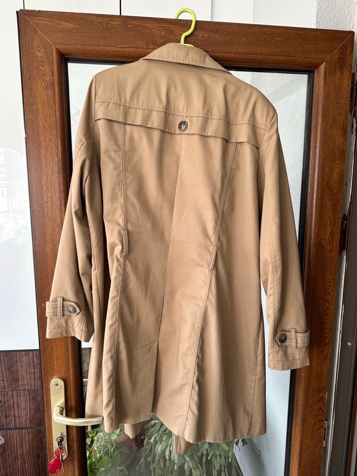 Bej Düğmeli Kadın Trençkot - Görsel 2