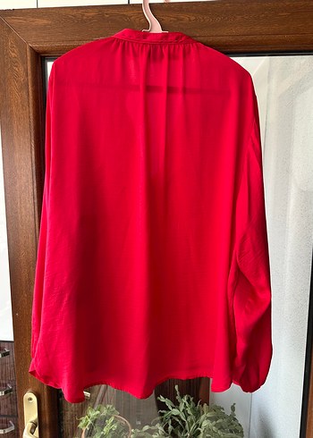 44 Beden H&M marka nar çiçeği Salaş Saten Bluz