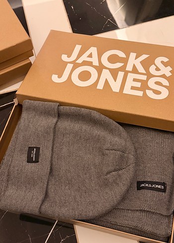 Diğer Jack Jones Gri Melanj Triko Bere