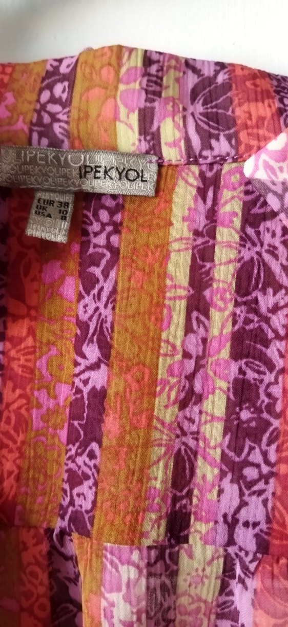 Renkli Fırfırlı Bohem Plaj Elbise - Görsel 3