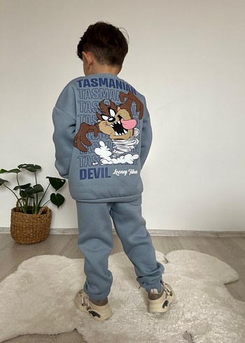 Diğer Erkek Çocuk Gri Baskılı Rahat Eşofman Takımı