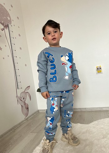 Mavi Baskılı Erkek Çocuk Eşofman Takımı