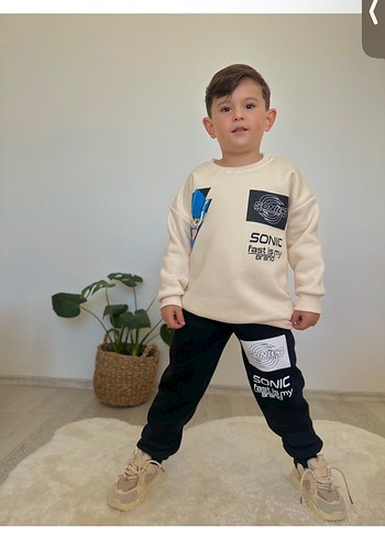Diğer Beyaz Erkek Çocuk Sonic Baskılı Sweatshirt